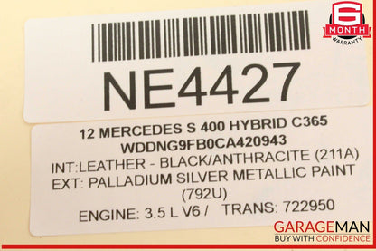 07-13 Mercedes W221 S400 Hybrid Air Airmatic Tank Suspension Pressure Reservoir