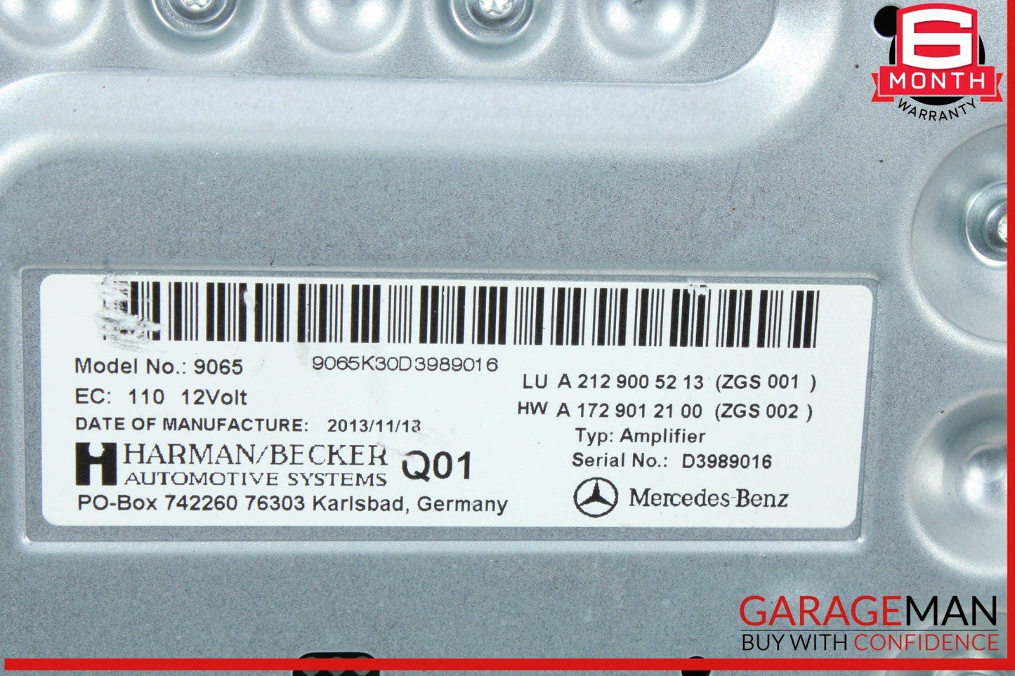 08-17 Mercedes W212 E250 E350 E63 AMG Amplifier Amp Harman Becker 2129005213 OEM