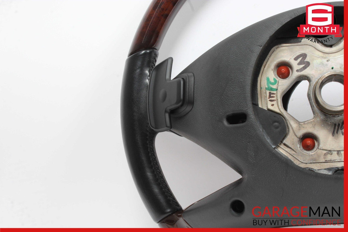 10-14 Mercedes W221 S550 S600 Steering Wheel w/ Paddle Shifters Black Wood OEM