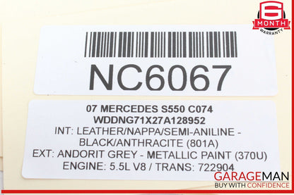 07-14 Mercedes W221 S550 S500 Rear View Backup Back Up Camera OEM