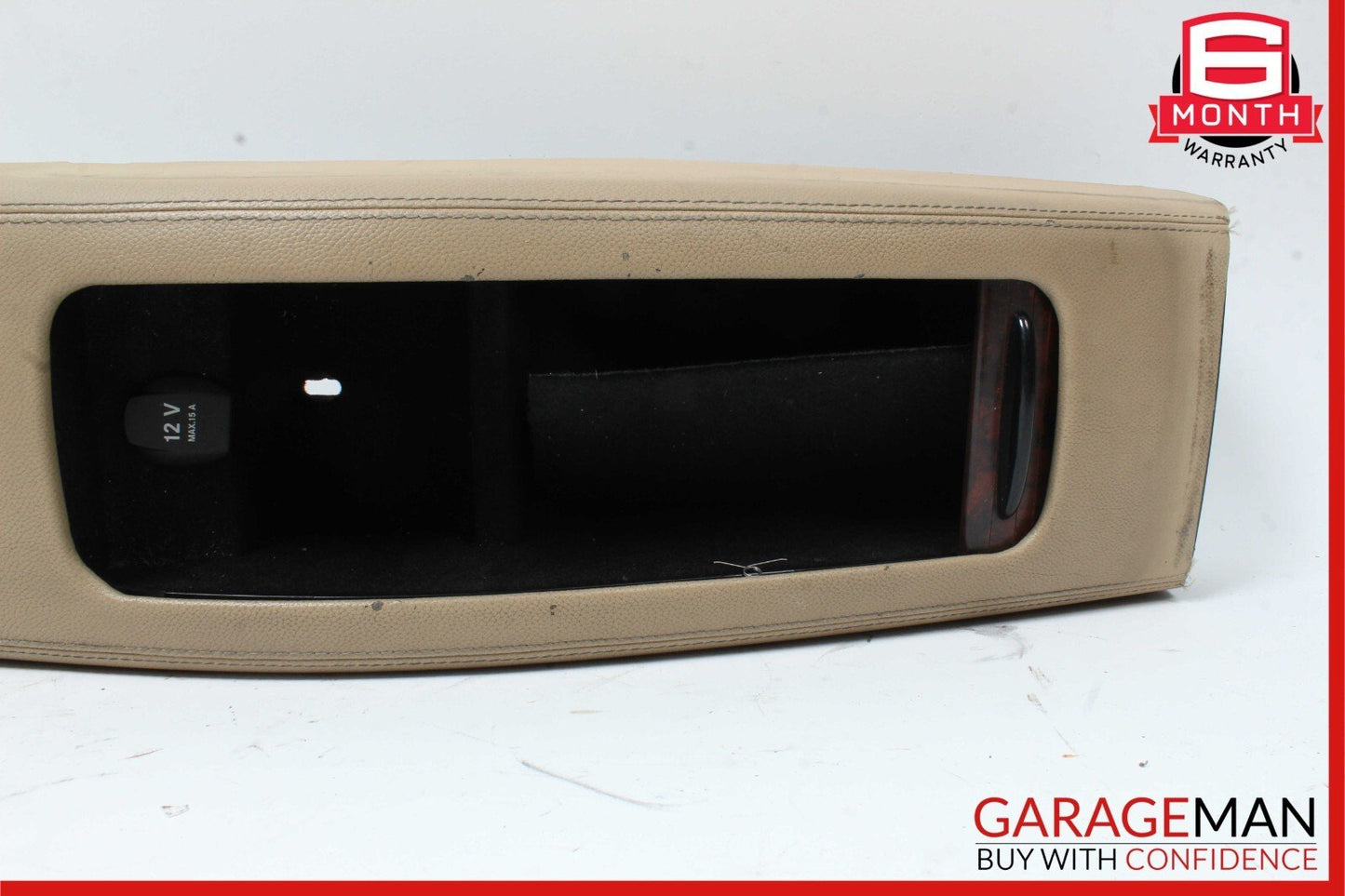 06-11 Mercedes W219 CLS500 Rear Center Console Armrest Storage Tray Cover Brown
