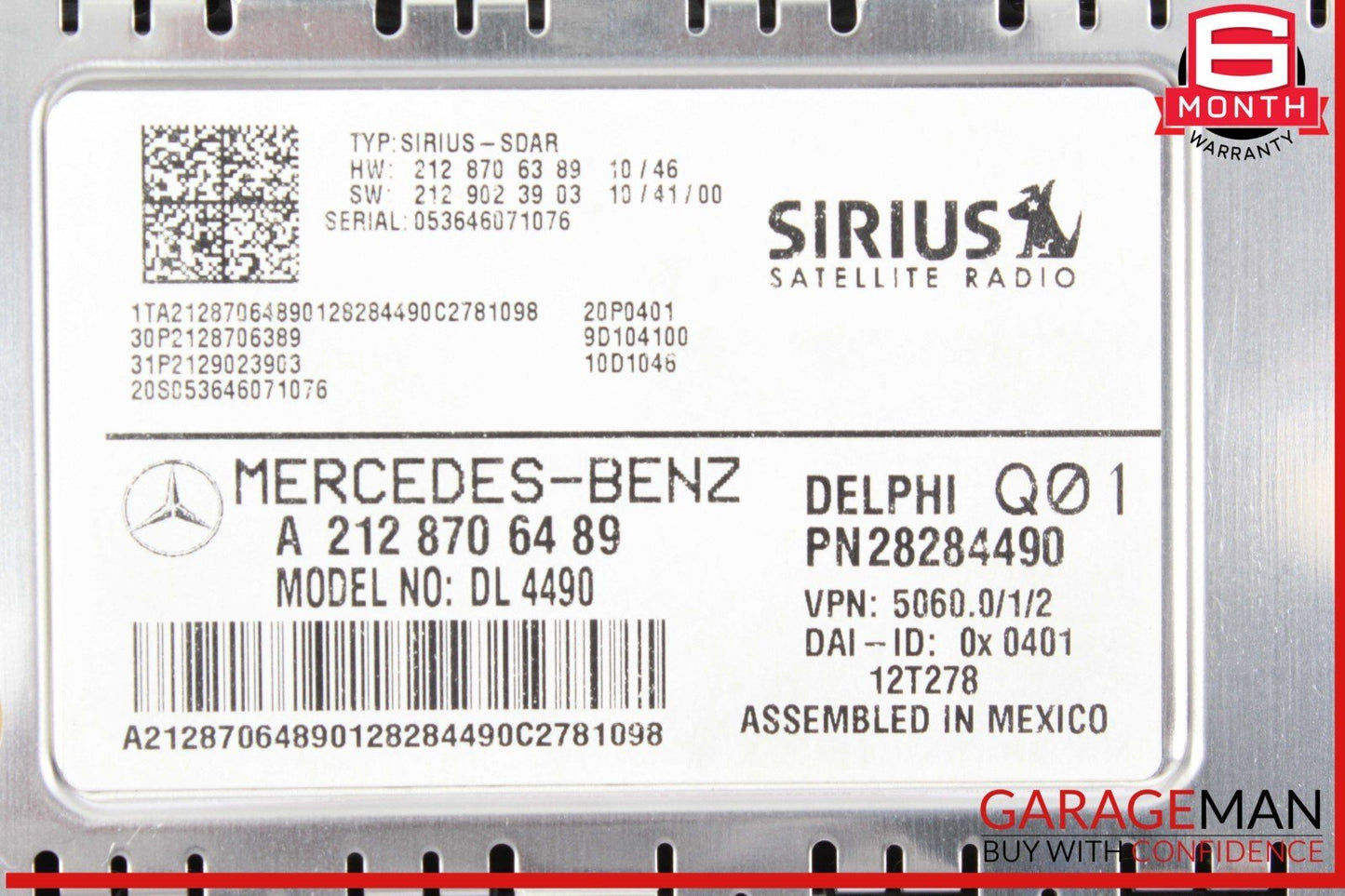 12-14 Mercedes W204 C250 GLK350 Sirius Satellite Radio Receiver 2128706489 OEM