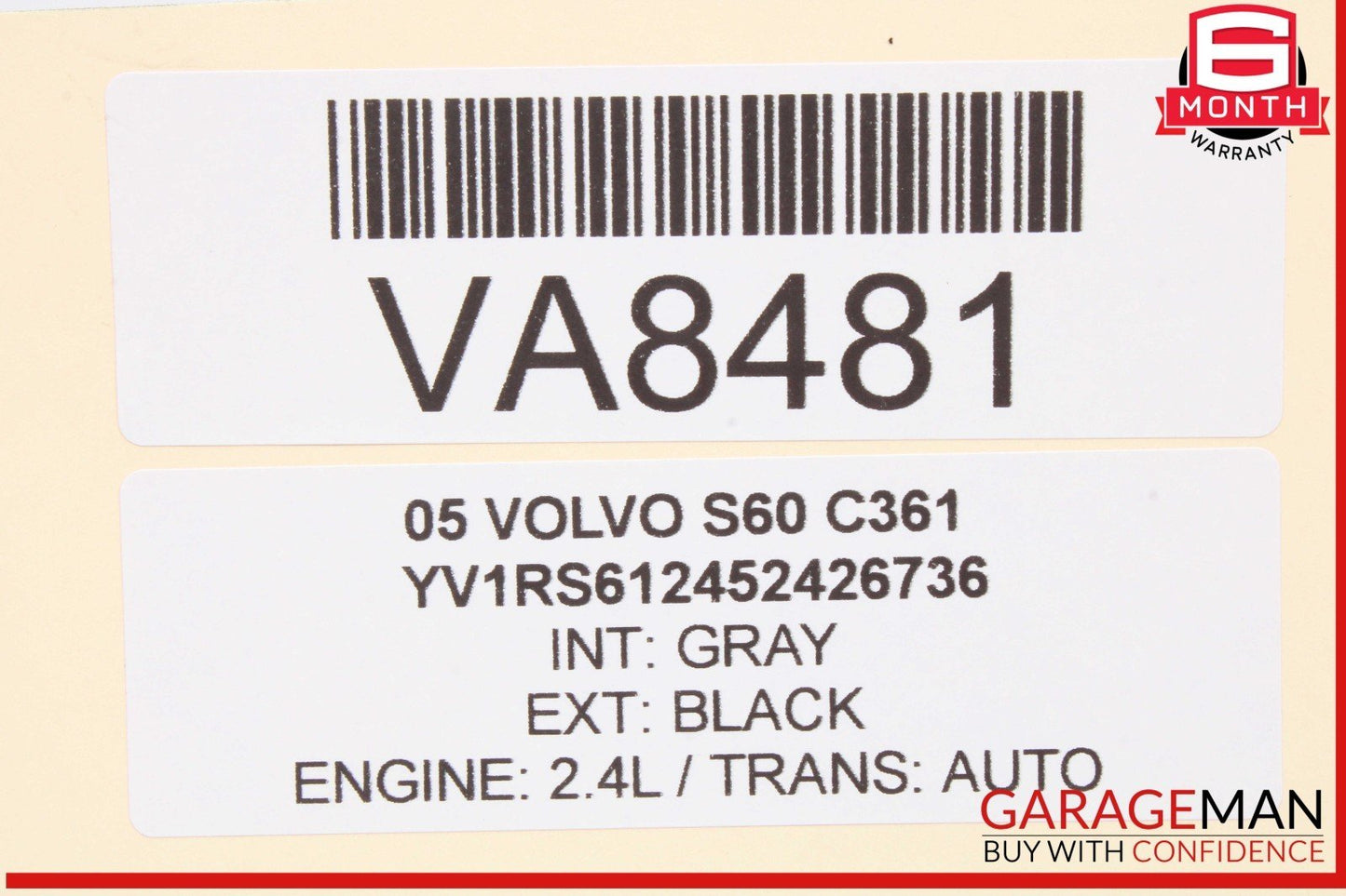01-09 Volvo S60 Rear Left Driver Side Window Regulator Motor OEM
