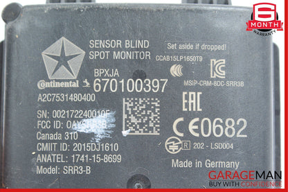 14-17 Maserati Ghibli S Blind Spot Control Module Blind Spot Monitor 670100397