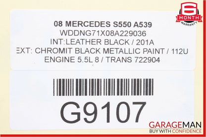 07-09 Mercedes W221 S550 Ash Tray Ashtray Lighter Trim Compartment Black OEM