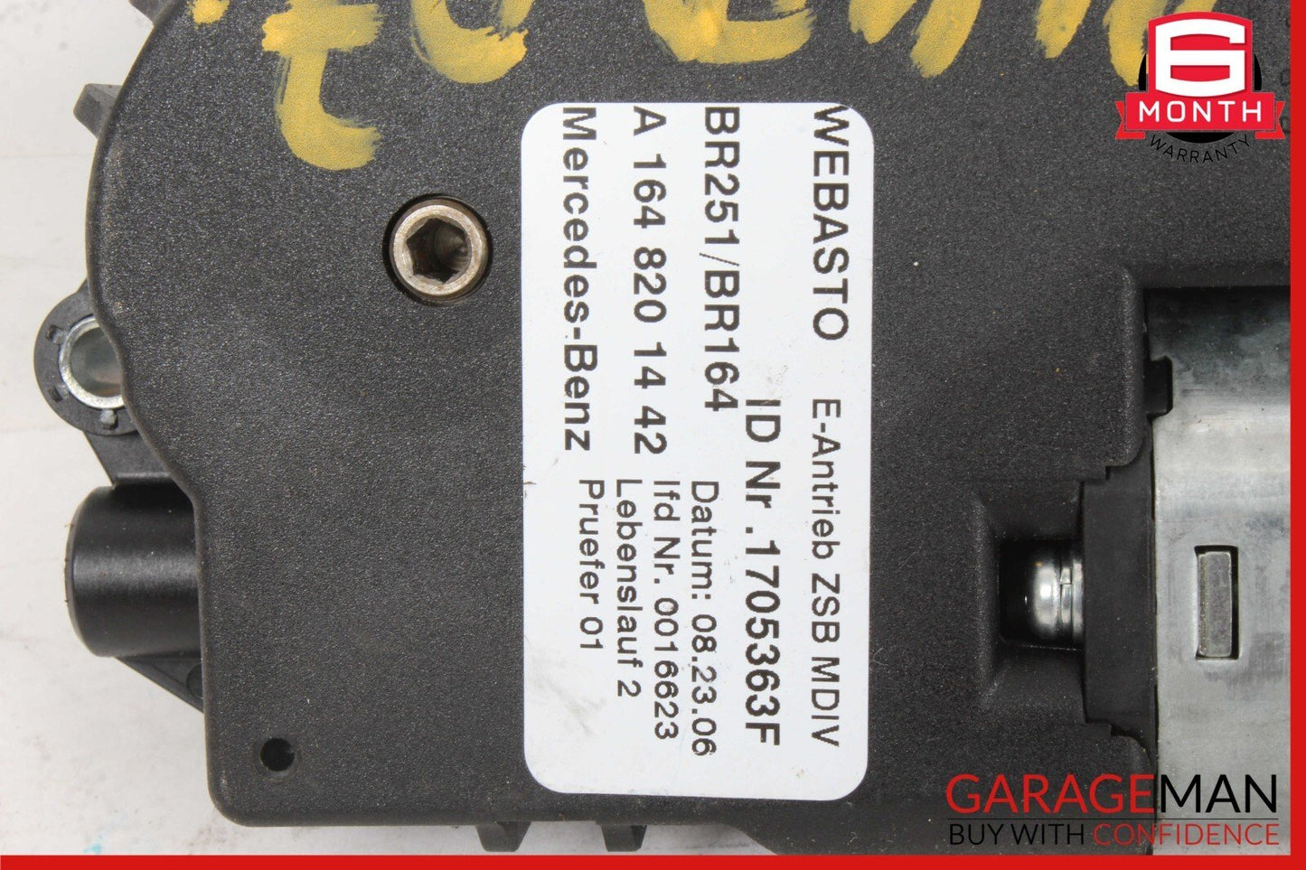 06-13 Mercedes X164 GL450 Panoramic Sunroof Sun Roof Motor 1648201442 OEM