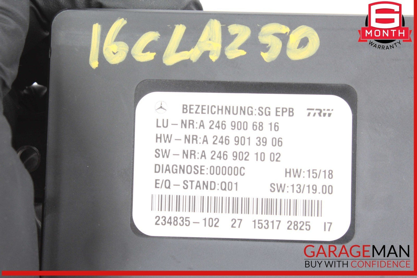 12-20 Mercedes W117 CLA250 SLK350 Hand Parking Brake Control Module Unit OEM