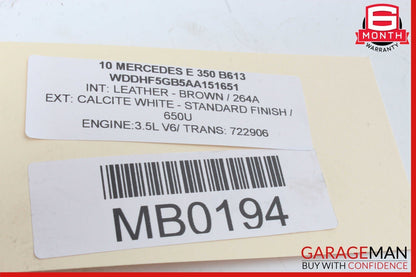 08-14 Mercedes W212 E350 CLS550 Power Brake Booster Master Cylinder Reservoir