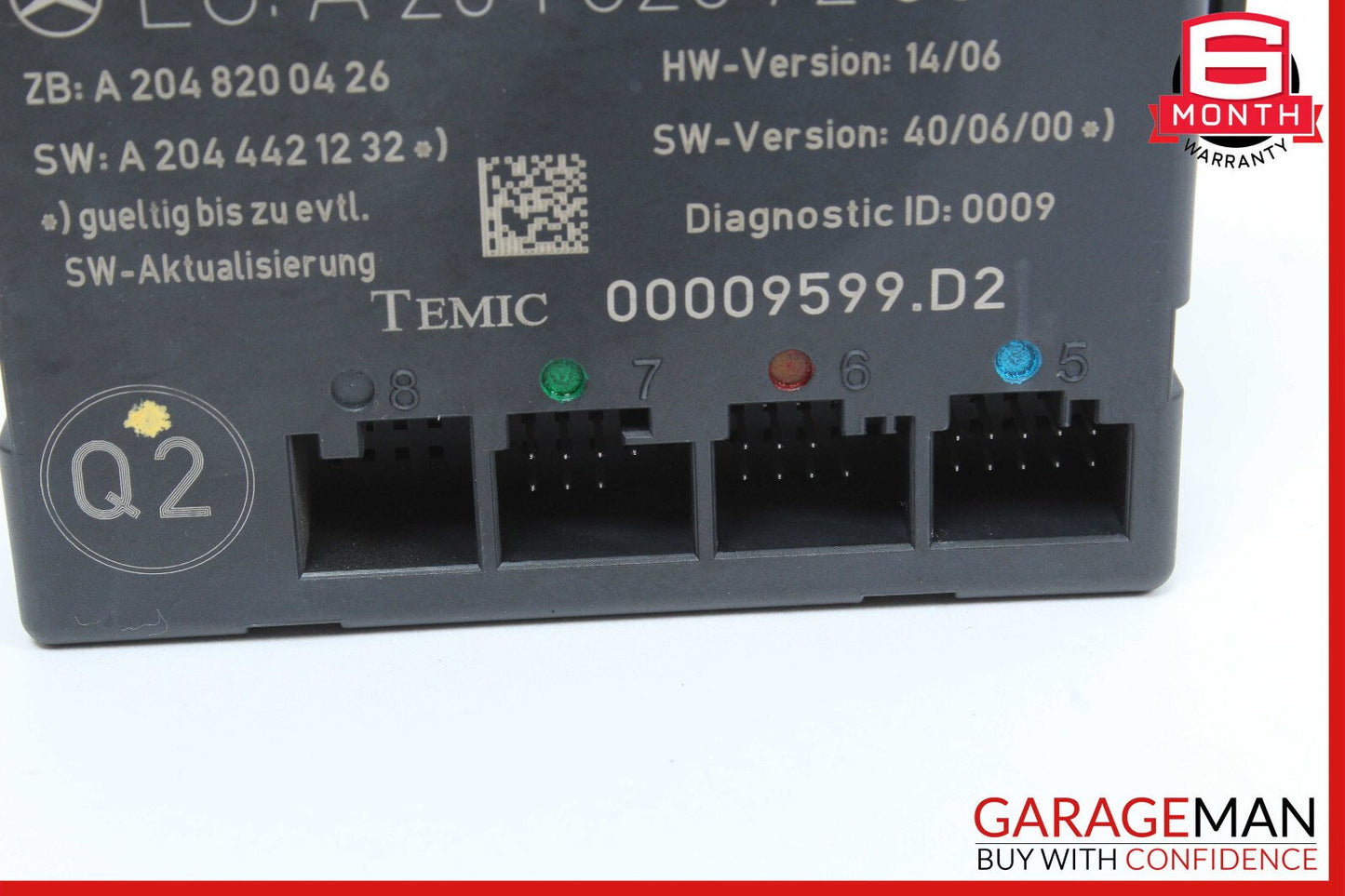 08-14 Mercedes W204 C300 C350 Sedan Front Right Side Door Control Module Unit