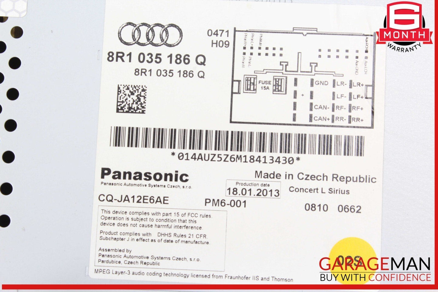 13-16 Audi A4 Dash Dahsboard AM/FM Radio CD Player Receiver 8R1035186Q OEM