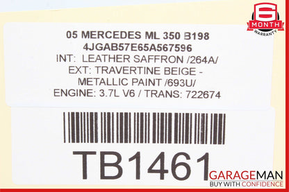 98-05 Mercedes W163 ML350 ML500 Rear Right / Left Axle CV Half Shaft Driveshaft