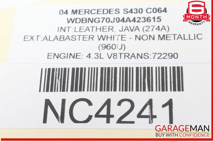 00-06 Mercedes W220 S430 CL500 SL500 Anti Theft Alarm Sensor Control Module OEM