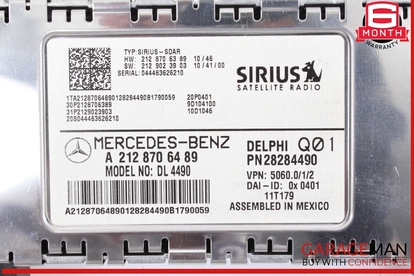 12-14 Mercedes W204 C250 GLK350 Sirius Satellite Radio Receiver 2128706489 OEM