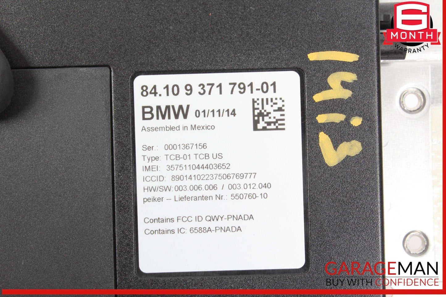 14-19 BMW i3 I01 Hybrid Telematics Communication Control Module Unit 9371791 OEM