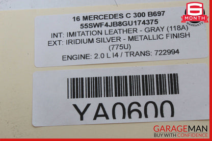 15-20 Mercedes W205 C300 C63 AMG Front Left Door Window Regulator Motor Unit OEM