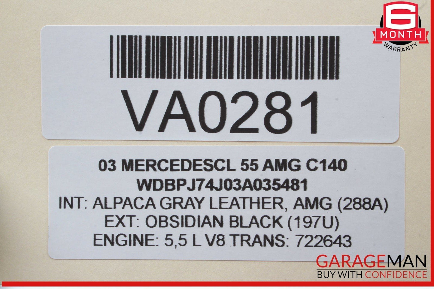 00-06 Mercedes W215 CL55 AMG Rear Left Driver Side Window Regulator Motor OEM