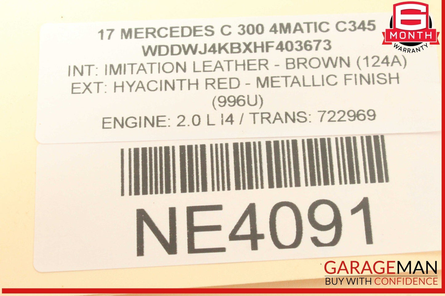 08-17 Mercedes W205 C300 4MATIC Rear Left or Right Side CV Axle Half Shaft OEM