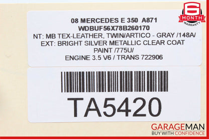 07-09 Mercedes E350 CLS550 Front Left Side Seat Belt Seatbelt Retractor Gray