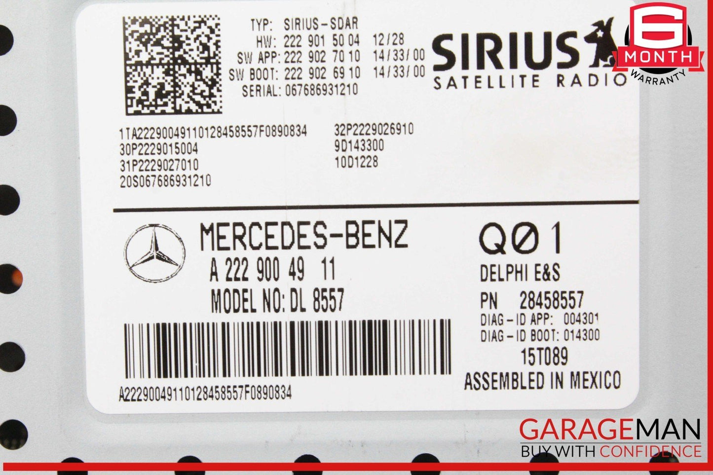 15-20 Mercedes W212 E400 S550 Satellite Radio Receiver Control Module Unit OEM