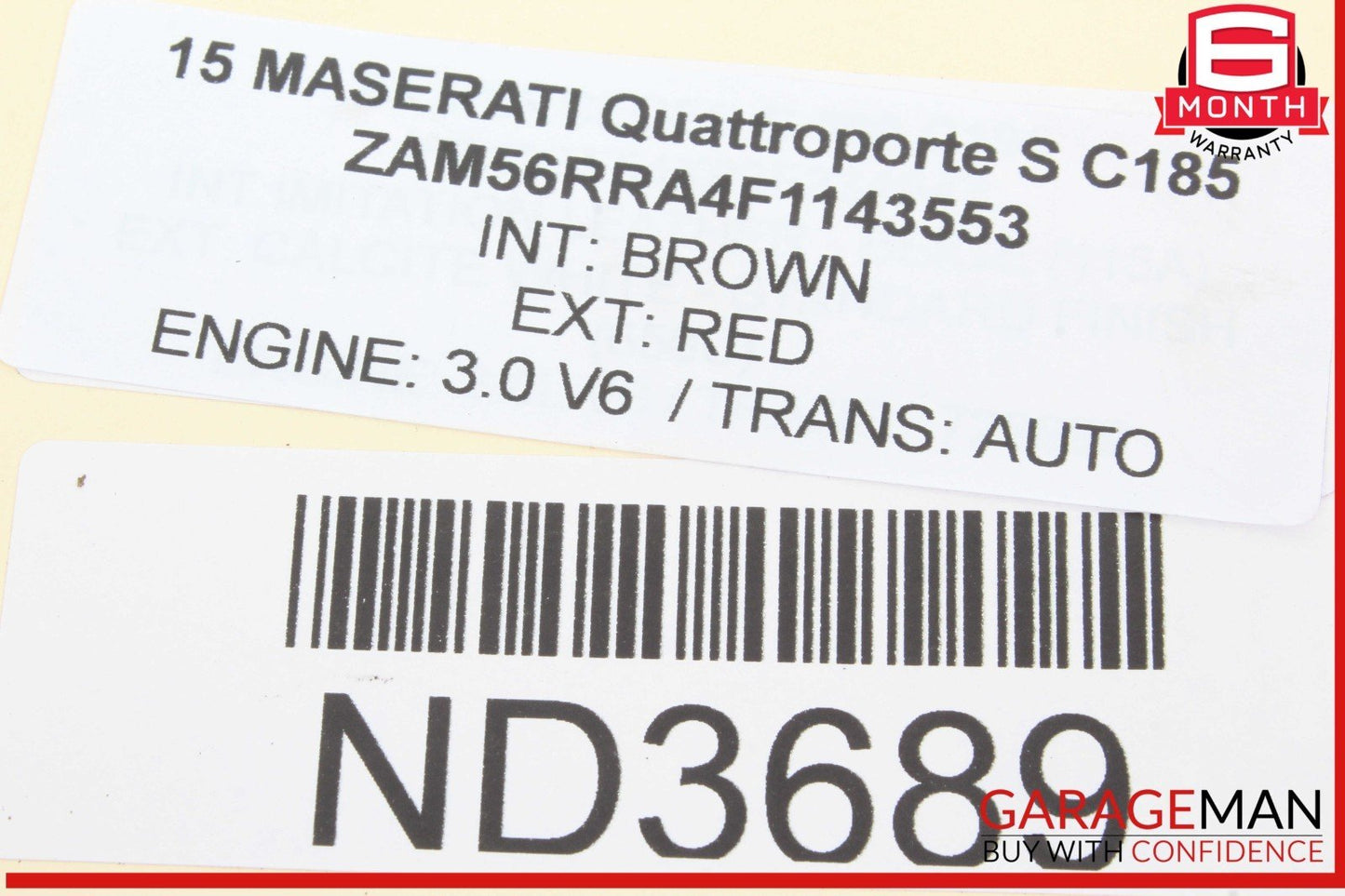 14-21 Maserati Quattroporte S Rear Bumper PDC Parking Sensor w/ Wire Harness OEM