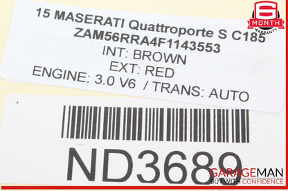 14-21 Maserati Quattroporte S Rear Bumper PDC Parking Sensor w/ Wire Harness OEM