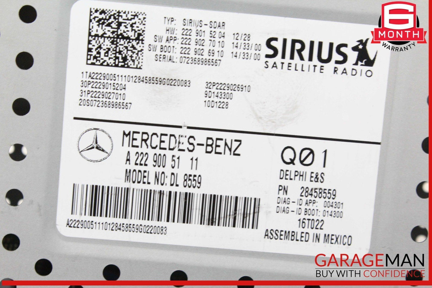 15-20 Mercedes W205 C300 S550 Satellite Radio Receiver Control Module Unit OEM