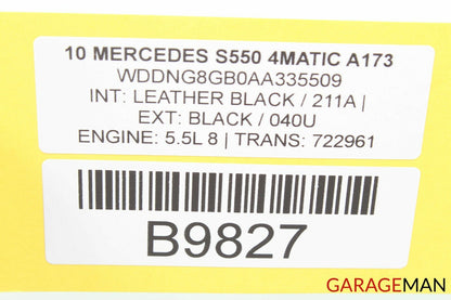 07-13 Mercedes W221 S550 Hydraulic Trunk Locking Pump Cover Case Assembly OEM