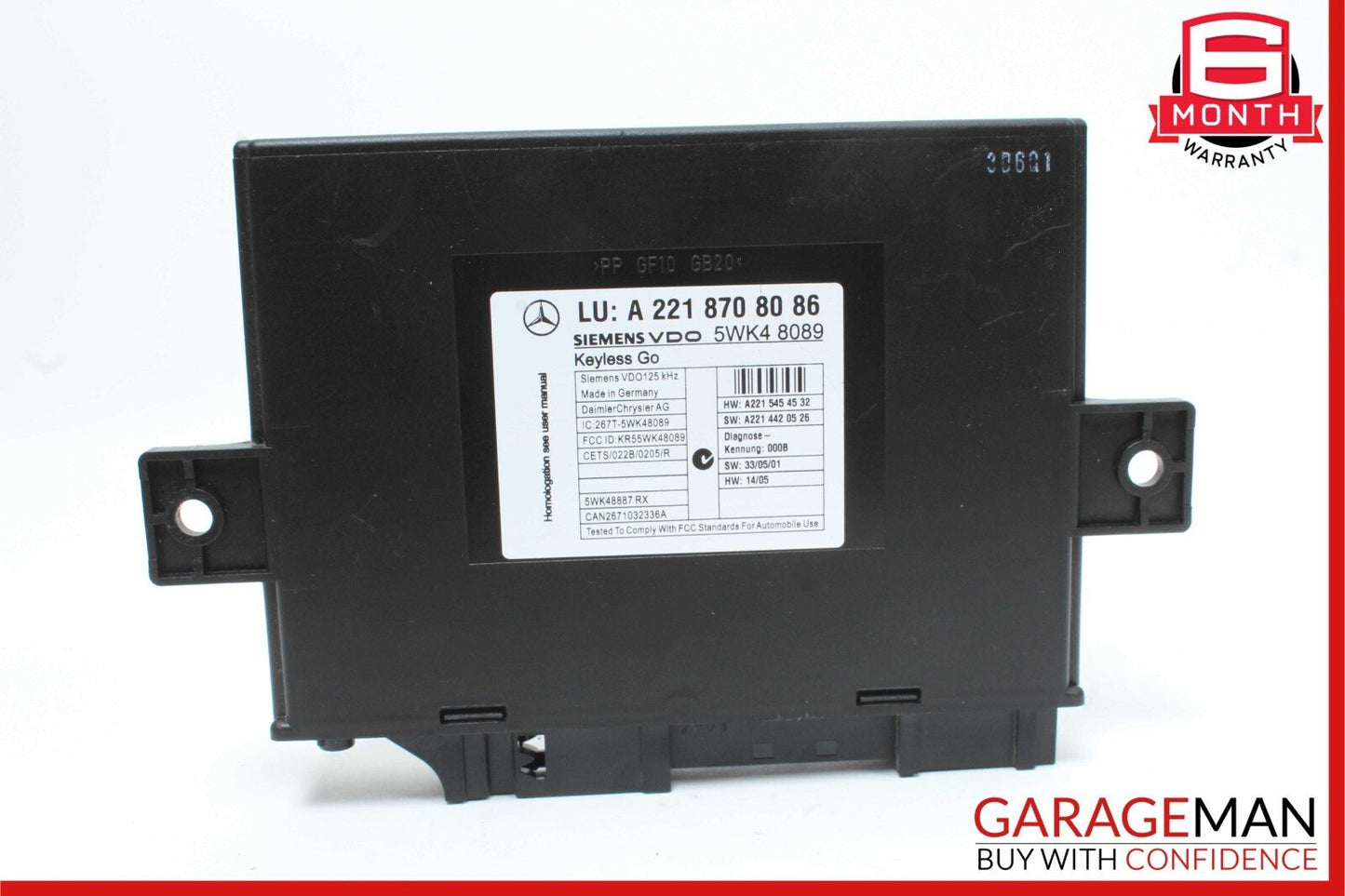 07-10 Mercedes W221 S550 CL550 Keyless Go Control Module 2218708086 OEM