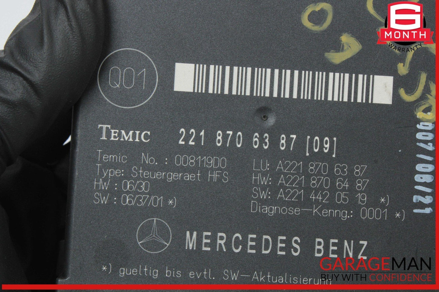 07-13 Mercedes W221 CL550 S550 Trunk Release Remote Open Close Module OEM