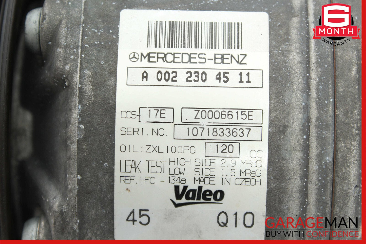 12-15 Mercedes W204 C250 SLK250 A/C Air Conditioning Compressor 0022304511 OEM