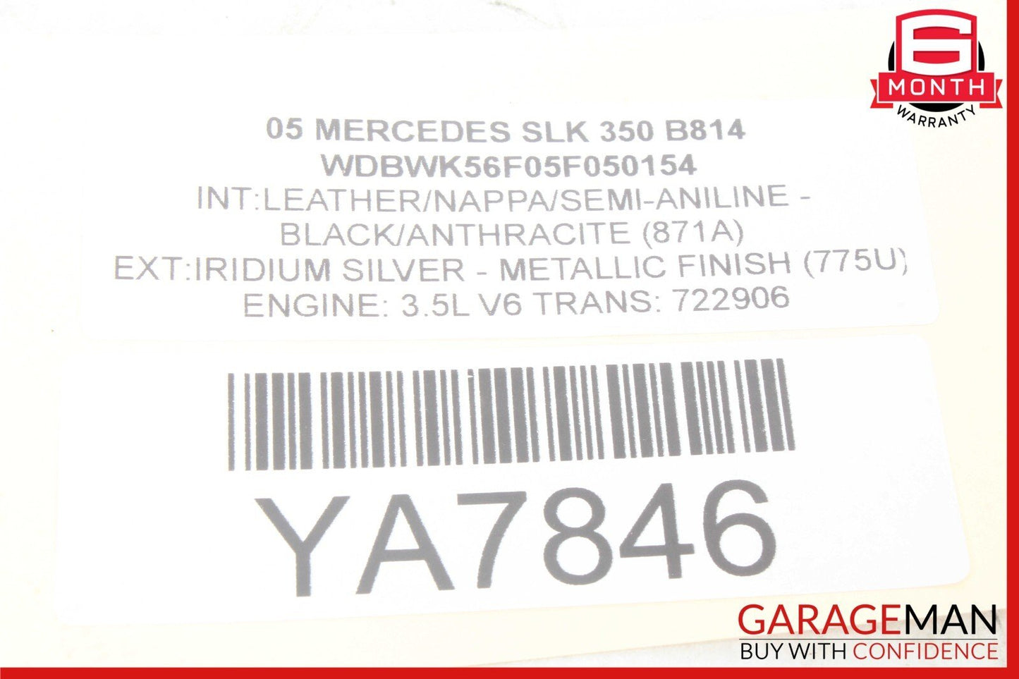 05-11 Mercedes R171 SLK350 SLK280 Front Right Sun Visor Sunvisor Shade Cover OEM
