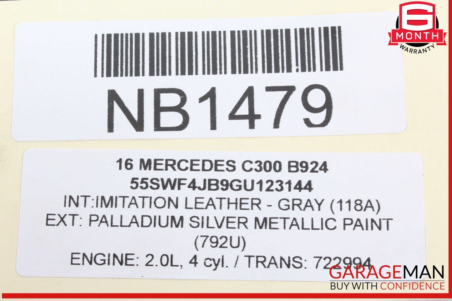 15-18 Mercedes W205 C300 C63 AMG Rear Left Side Door Window Regulator Motor OEM
