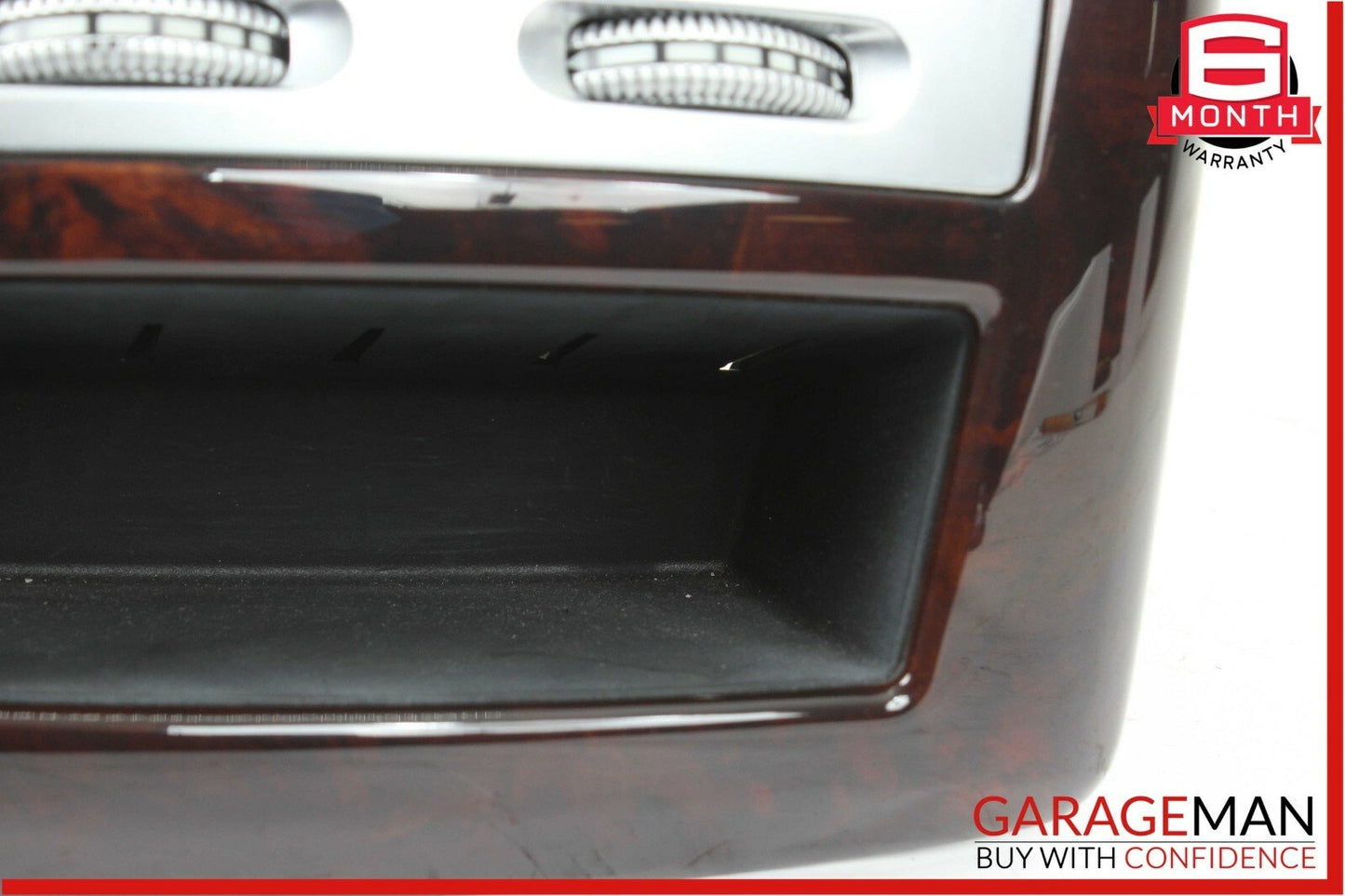 07-13 Mercedes W221 S550 Rear Center Console A/C AC Air Vent Panel Trim Wood OEM