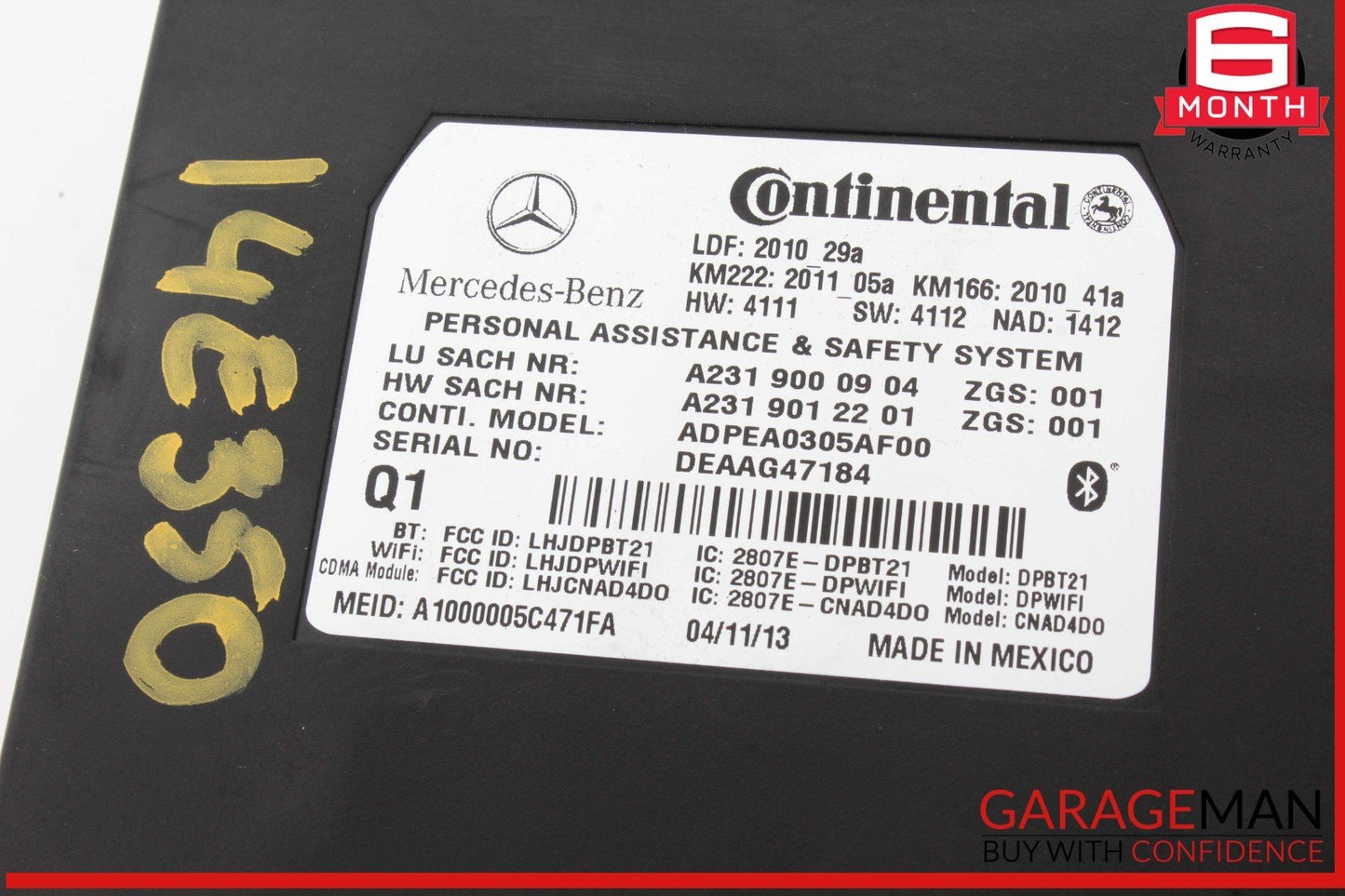 10-20 Mercedes W212 E350 C400 GLA250 SL400 Communication Control Module OEM