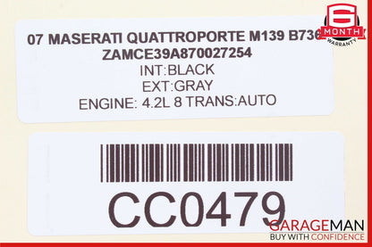 03-13 Maserati Quattroporte M139 Rear Left or Right Seat Headrest Black OEM