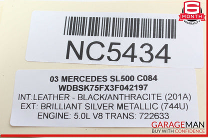 03-06 Mercedes R230 SL500 SL55 AMG Under Seat Control Module Right Side OEM