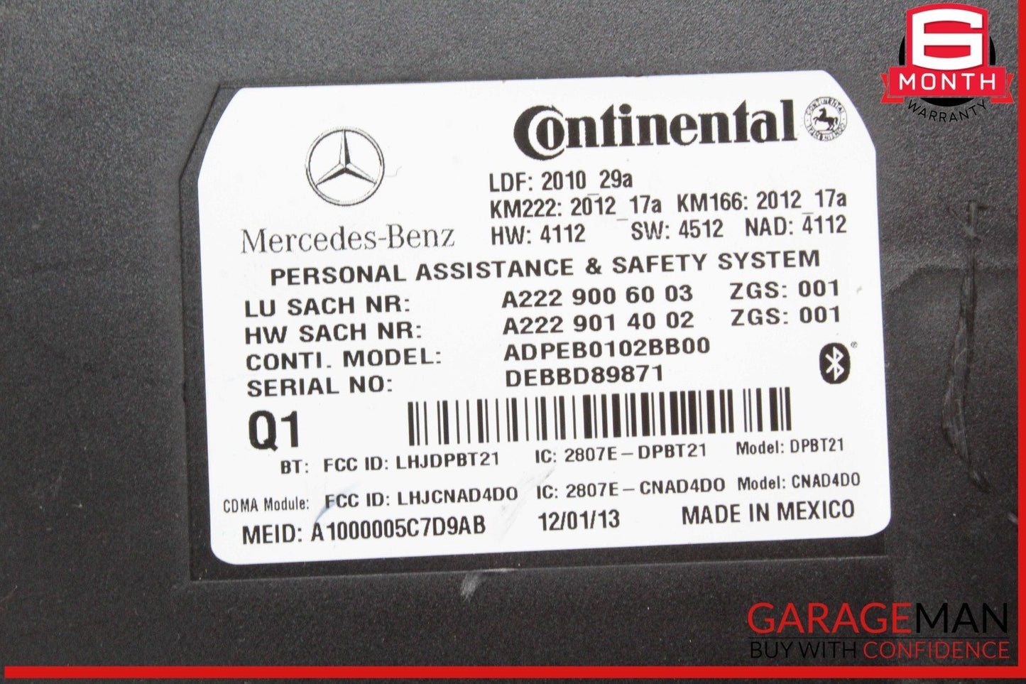 12-15 Mercedes W212 E350 C250 Communication Control Module Unit 2229006003 OEM