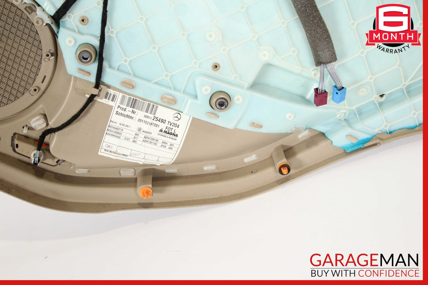 08-14 Mercedes W204 C300 C350 Sedan Rear Left Interior Door Panel Assembly Beige