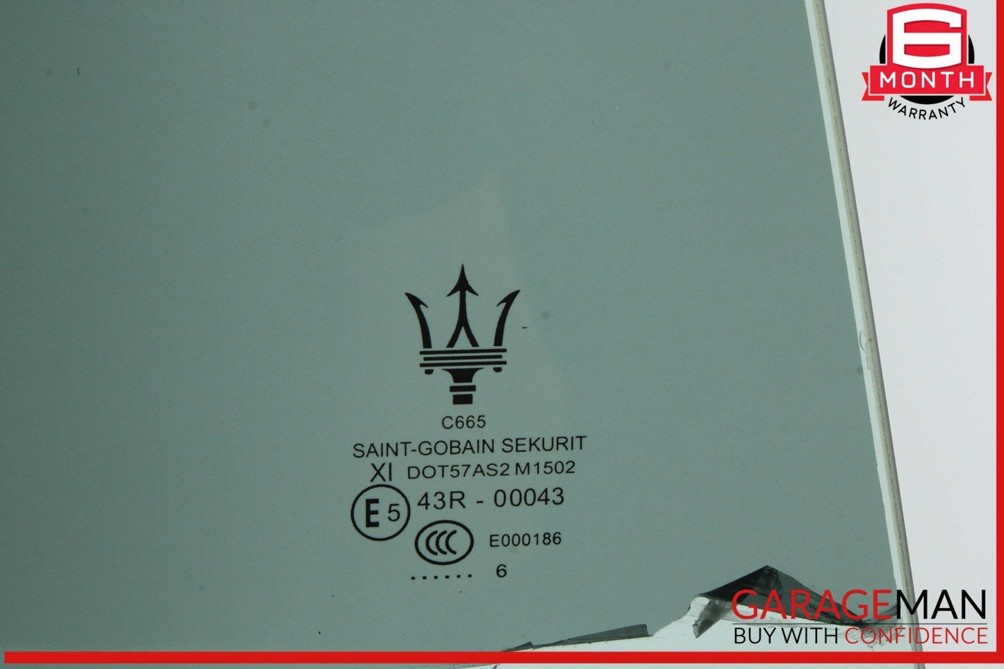 14-22 Maserati Ghibli M157 Rear Right Passenger Side Door Window Glass OEM