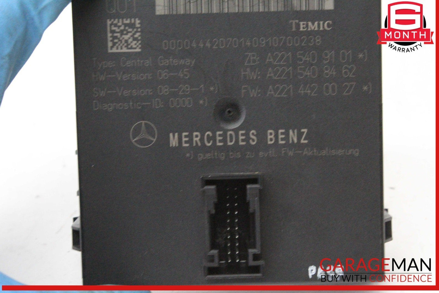 07-14 Mercedes W221 S550 S400 Central Gateway Control Module Unit 2215408362 OEM