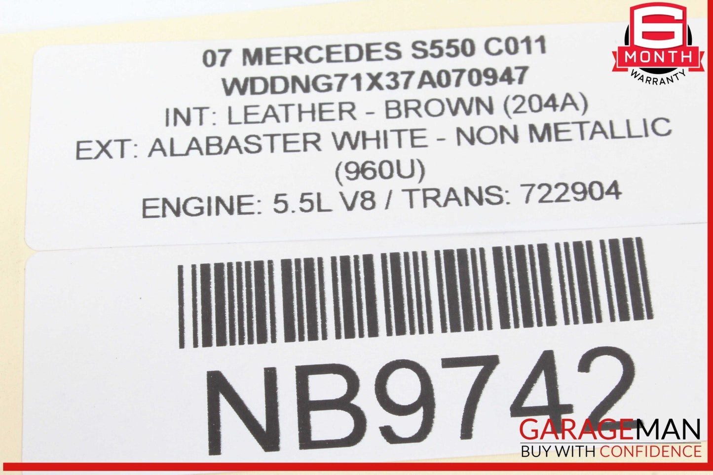 07-14 Mercedes W221 S550 CL600 Trunk Seat Lumbar Vacuum Pump 2218000248 OEM