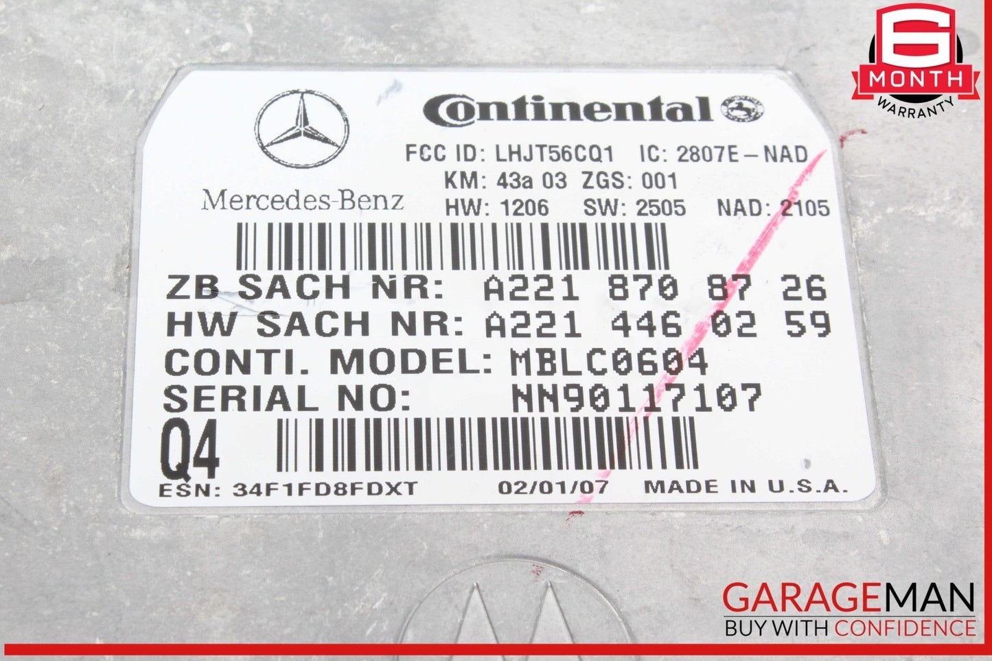 Mercedes X164 GL450 4MATIC Voice Communication Control Module 2218708726 OEM