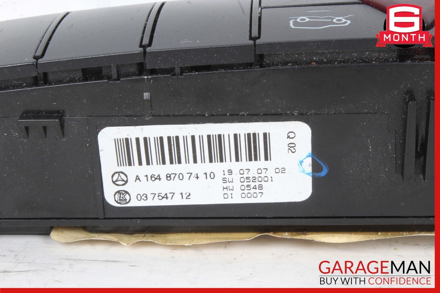 06-12 Mercedes W164 ML350 GL450 Center Console Hazard Control Switch Panel