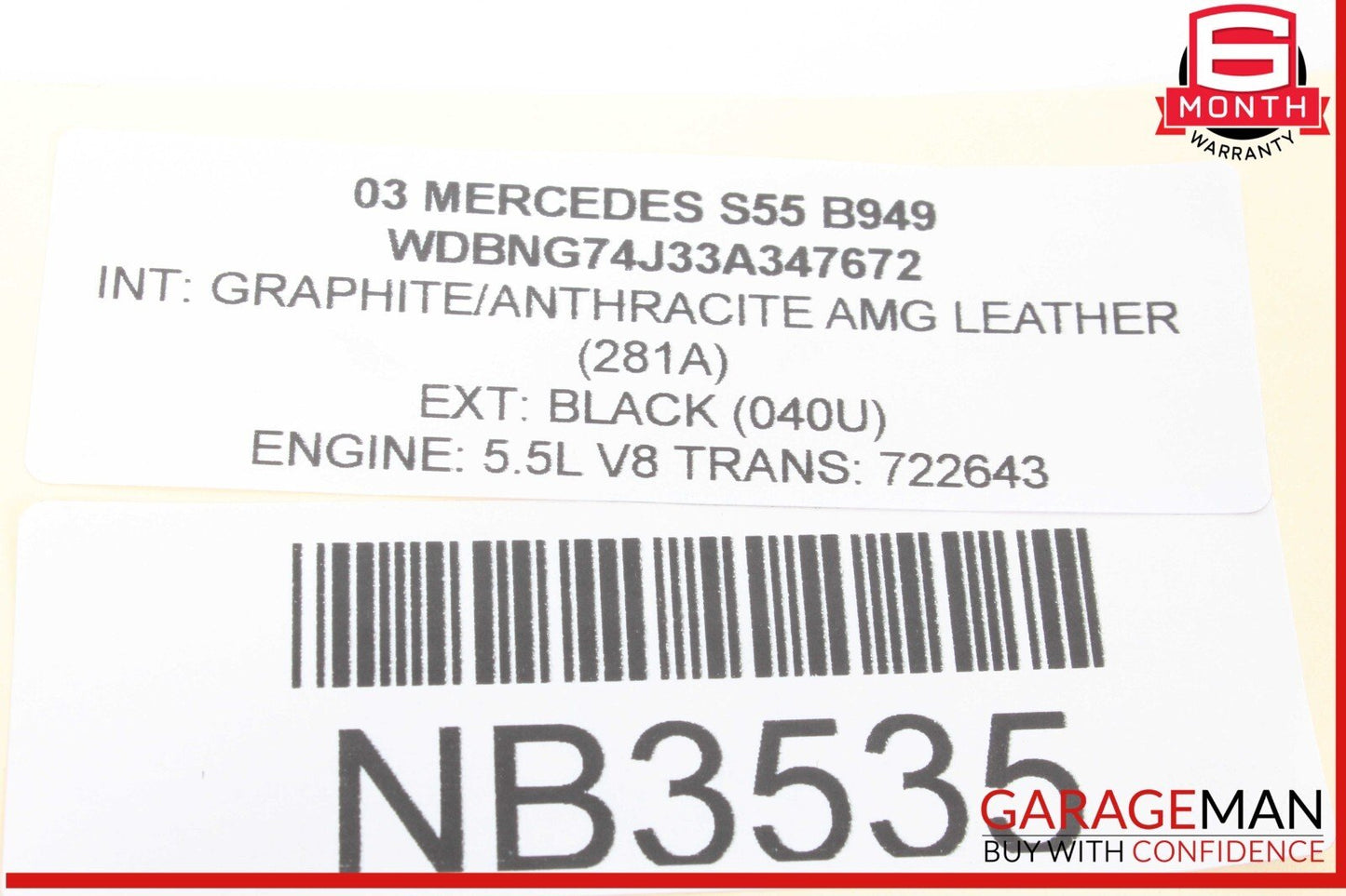 03-06 Mercedes W220 S55 AMG S500 Central Locking Vacuum Pump Tank Assembly OEM