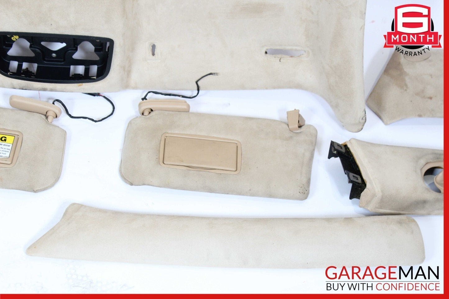 03-13 Maserati Quattroporte M139 Roof Headliner Pillar Sun Visor Set Trim Suede