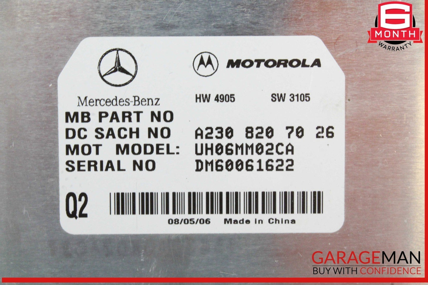06-12 Mercedes W211 E550 Communication Control Module Unit 2308207026 OEM