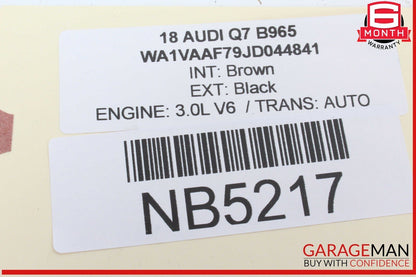 17-24 Audi Q7 Rear Right Passenger Side Exterior Door Handle 4M0837886A OEM