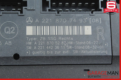 07-13 Mercedes W221 S550 S63 Front Right Under Seat Control Module 2218707493
