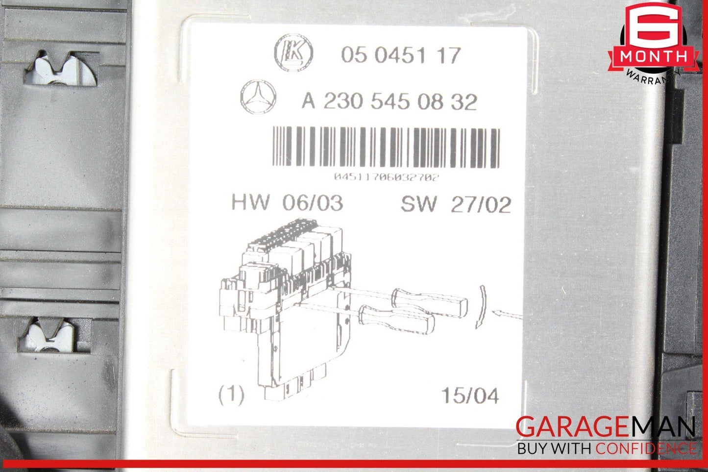 03-12 Mercedes R230 SL500 SL55 AMG Front Left SAM Fuse Box Control Module OEM