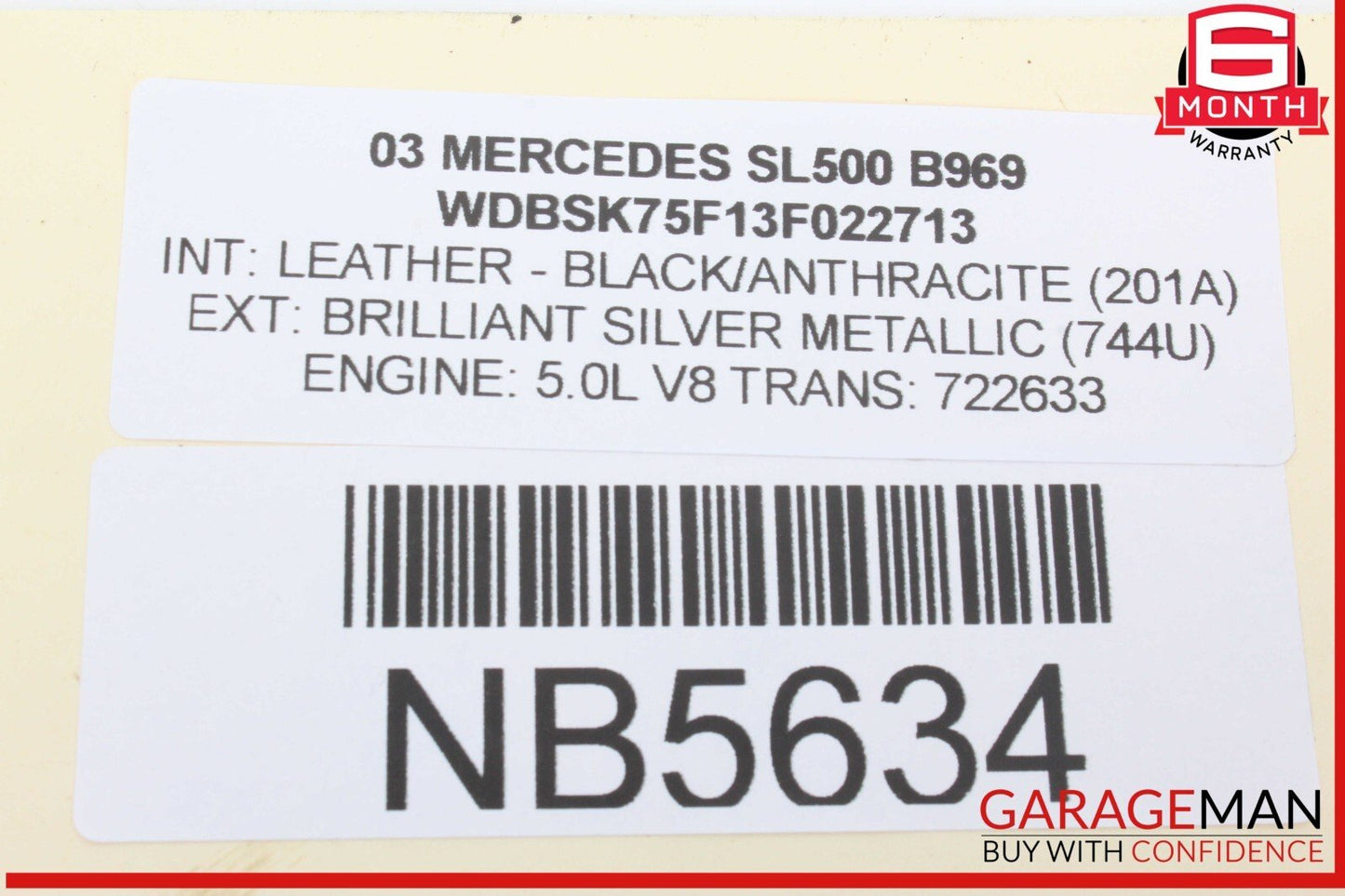 03-11 Mercedes R230 SL500 Main Convertible Top Drive Lift Cylinder Right OEM